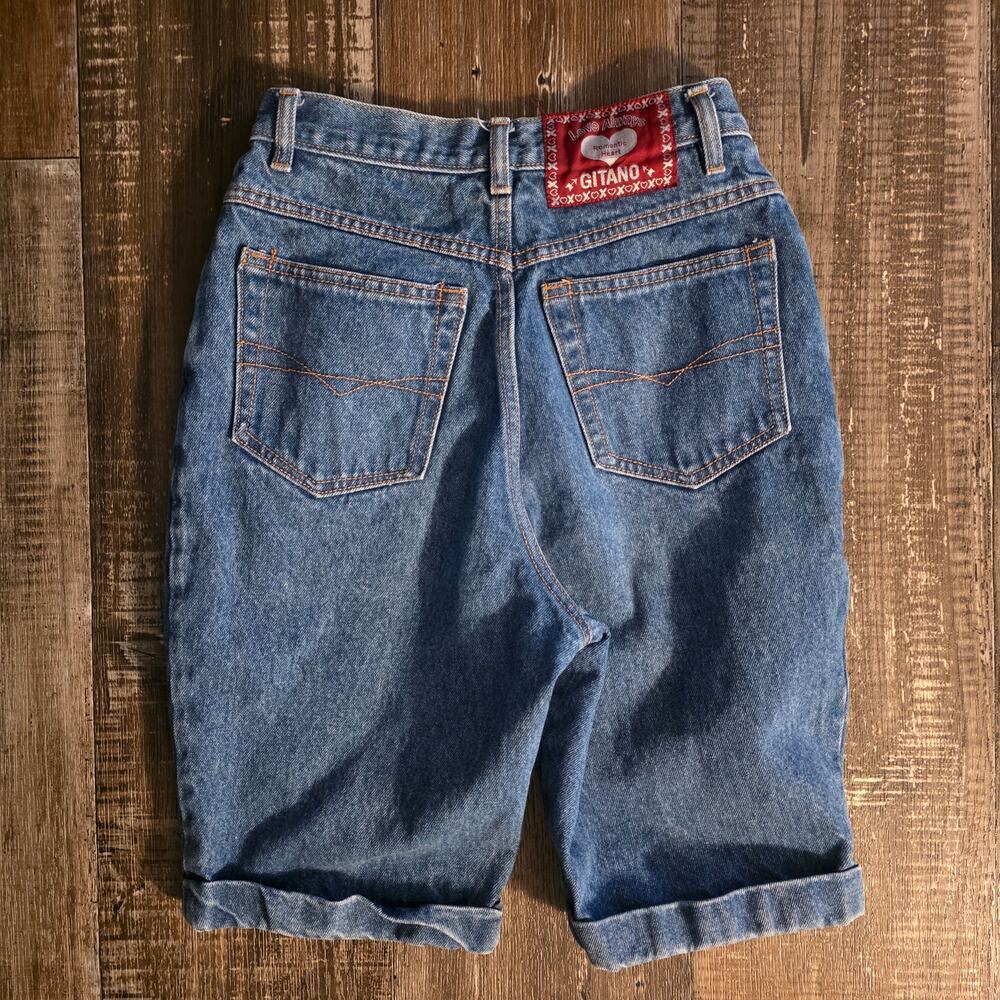 Gitano Vintage 80s High Waist Cuffed Hem Jean Shorts Women's Size 7/8